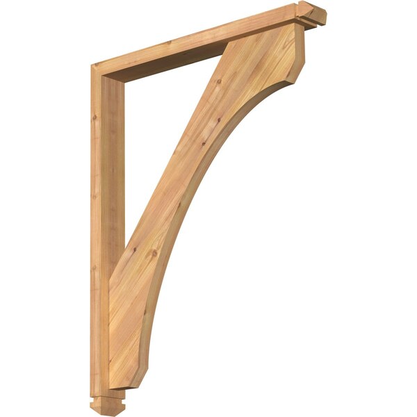 Ekena Millwork Legacy Arts and Crafts Smooth Bracket w/ Offset Brace, Western Red Cedar, 3 1/2"W x 28"D x 36"H BKT0402X28X36LEC03SWR - main
